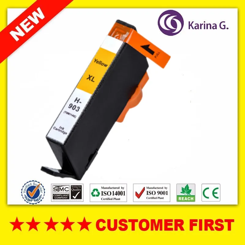 1PCS Yellow Совместимый для hp 903xl/hp 903(hp 907)/hp 903 чернильные картриджи костюм для Officejet Pro 6950 6960 6962 6963 6965 6966 и т. Д - Цвет: 1PCS Yellow