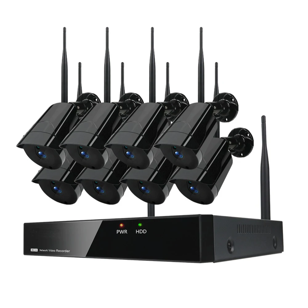 

EBTOPS 8CH Wireless Wifi NVR 4PCS 1080P IR Waterproof Outdoor Night Vision IP Camera Security Video Surveillance System kit 5.0