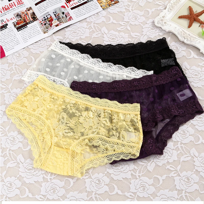 

Comsoft sexy lace panties for women Solid color cute girl female lingerie high quality mid-rise women underwear women briefs