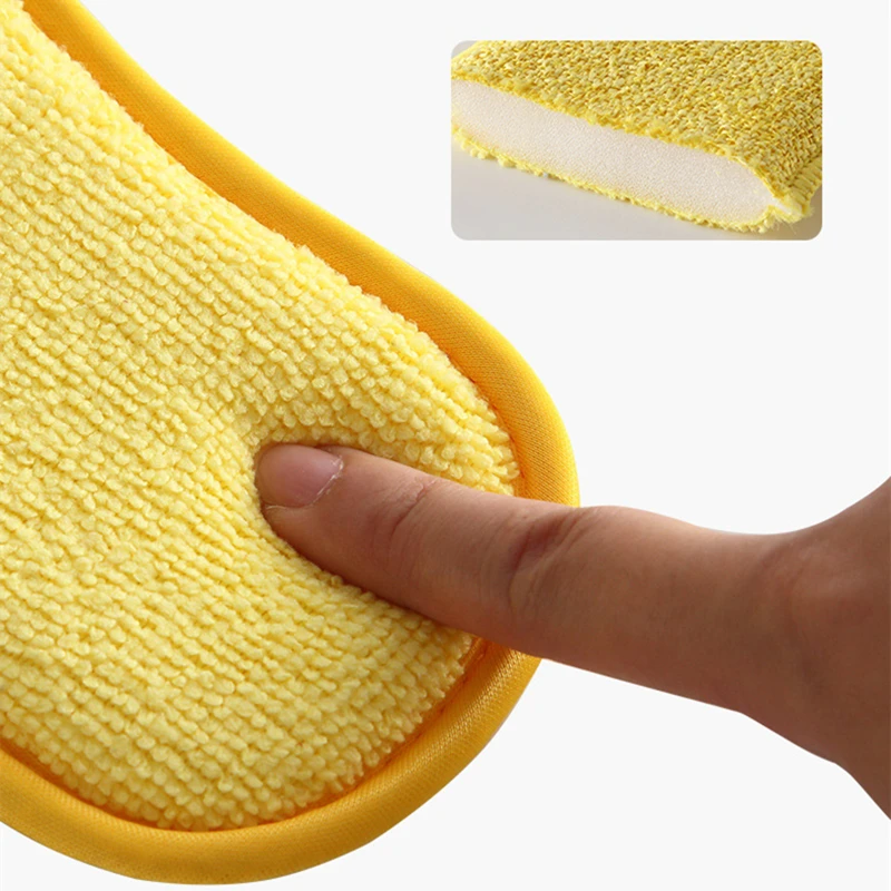 5PCS Kitchen Cleaning Magic Sponge Kitchen Microfiber Cleaning Sponge  Scrubber Sponges for Dishwashing Drop Shipping