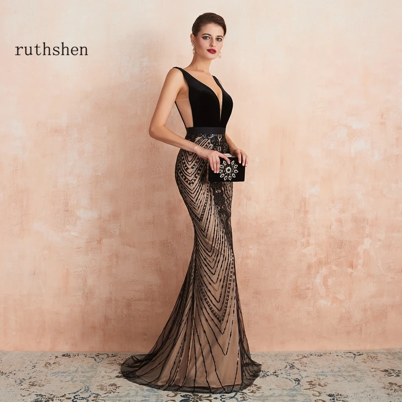 Русалка женское элегантное вечернее платье Черное длинное роскошное Дубай вечернее платье для официального торжества выпускного вечера платья Vestidos de gala