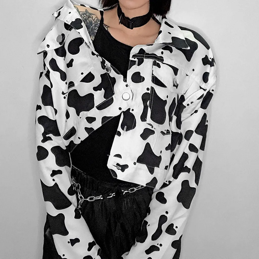 cow print jean jacket
