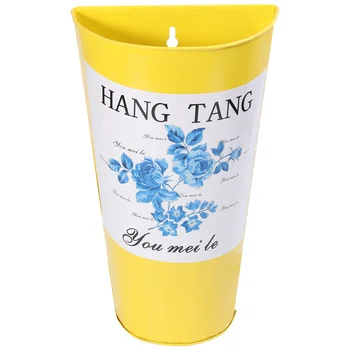 

1PC Wall Hanging Flower Bucket Hanging Dried Flower Barrels Iron Art Flower Arrangement Ware Metal Hanging Wall Flower Bucket fo