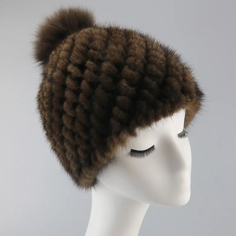 Новые плюшевые вязаные шапки, шапка, шапка бини для осени зимы для женщин, элегантные дамские теплые шляпы из искусственного меха, шапка s Accessoreis