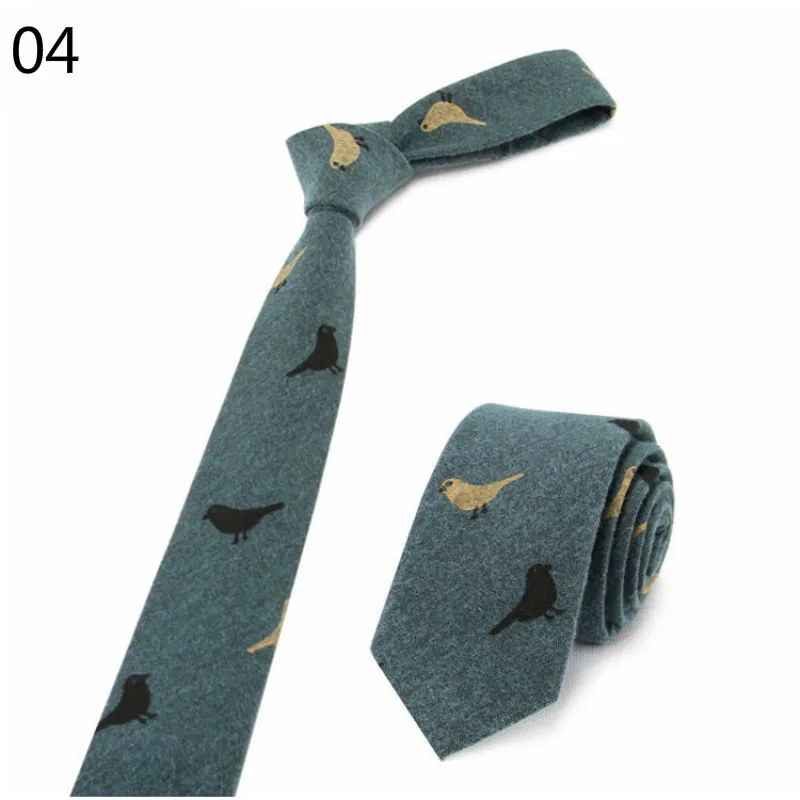 04 Necktie High Quality Cotton Men's Unisex Suit Shirt Daily Activities Party Wedding Classic Trendy Personality Bird Tie Gifts - Цвет: 04