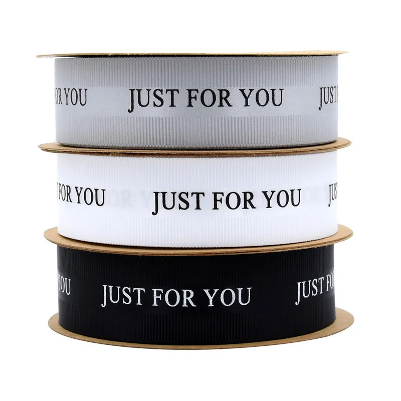 

Hot sale 10/20meters/roll just for you Polyester ribbed ribbon 2.5cm wedding flower decoration ribbon cake box high-grade ribbon