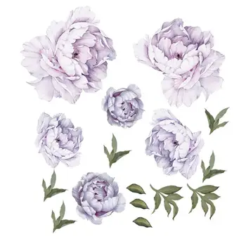 

Purple Peony Rose Flowers Wall Sticker Art Backdrop Decals Set Room Decor Trendy Wall Sticker Decor For Kids Room Decoration Nur