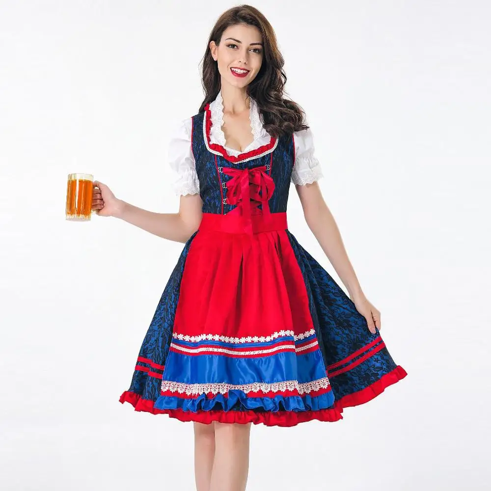 Festival Party Beer Maid Dirndl Fancy Dress Adult Cosplay Sexy Oktoberfest Costume Women German Bavarian Costumes For Halloween |