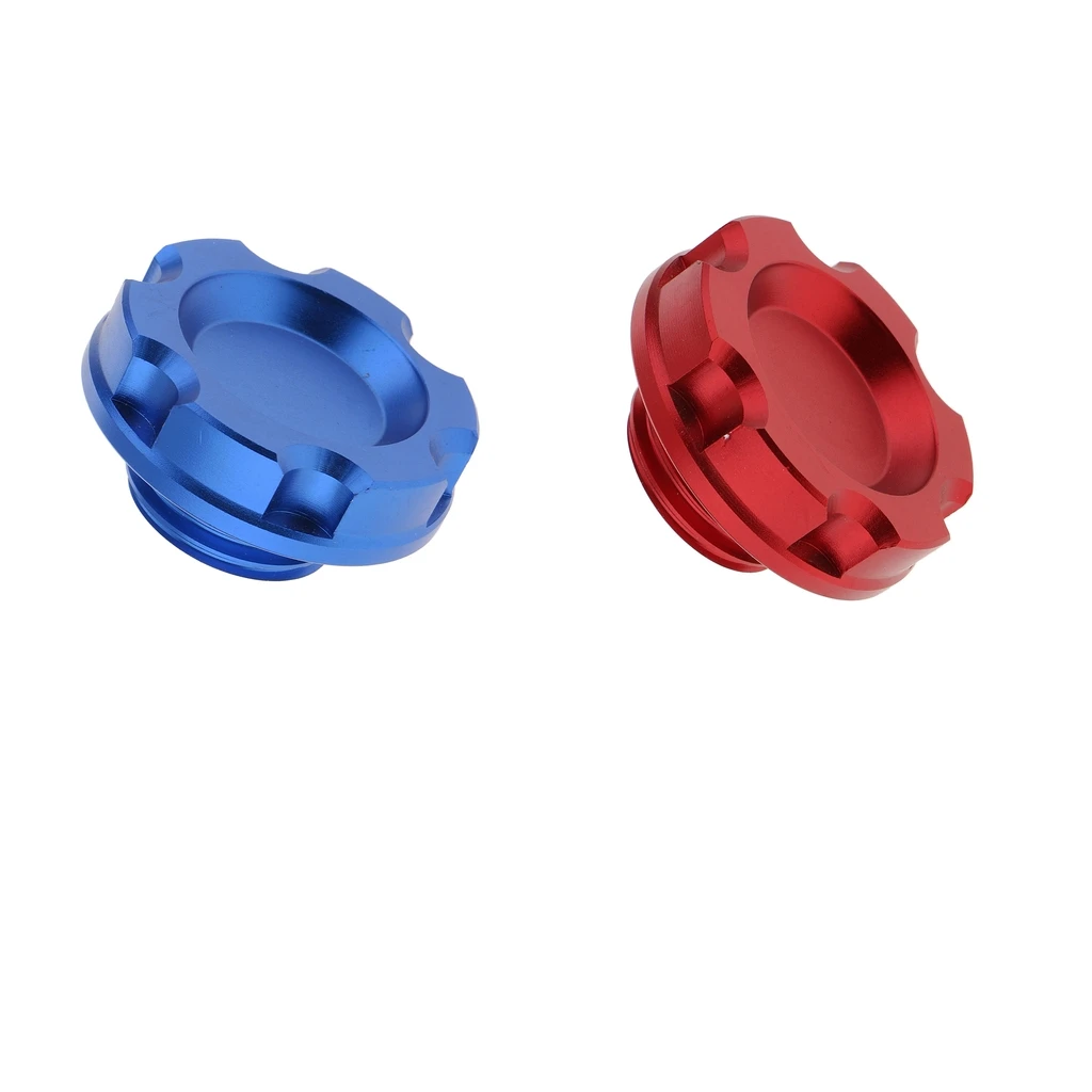 2PCS M32x3.5 Vehicle Car Oil Fuel Tank Cap Plug For  Blue + Red