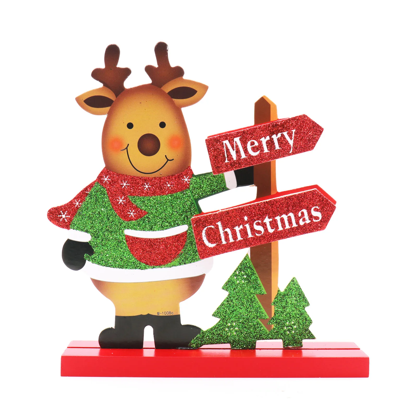 

Elk Santa Snowman Living Room Table Desktop Ornament Wooden Craft Christmas Decoration for Home Christmas Gift Party Supplies