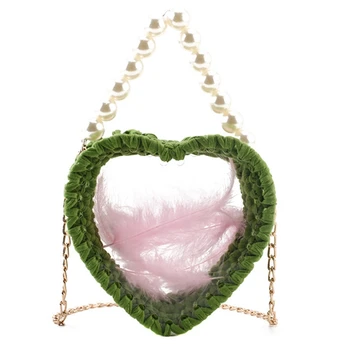 

Woven Bag Acrylic Transparent Love Bag Ins And Bag Diy Cotton Manual Wiring Fashion Messenger Bag