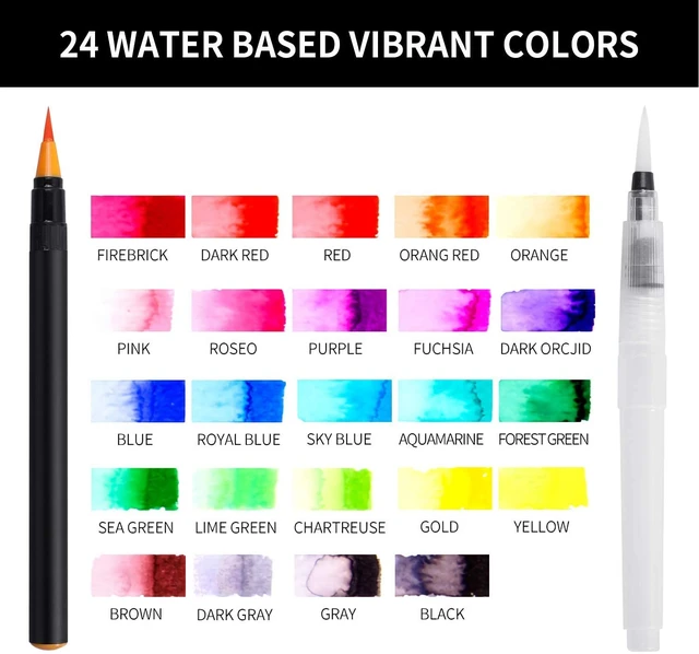 Haile 72Color Watercolor Art Markers Soft Brush Pen Water Color Ink Pen Set  For Calligraphy Coloring