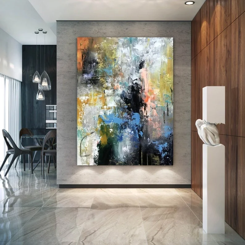 

Large Modern Wall Art Painting Large Abstract Wall Art Painting Home Decor Original Abstract Bedroom Wall Art