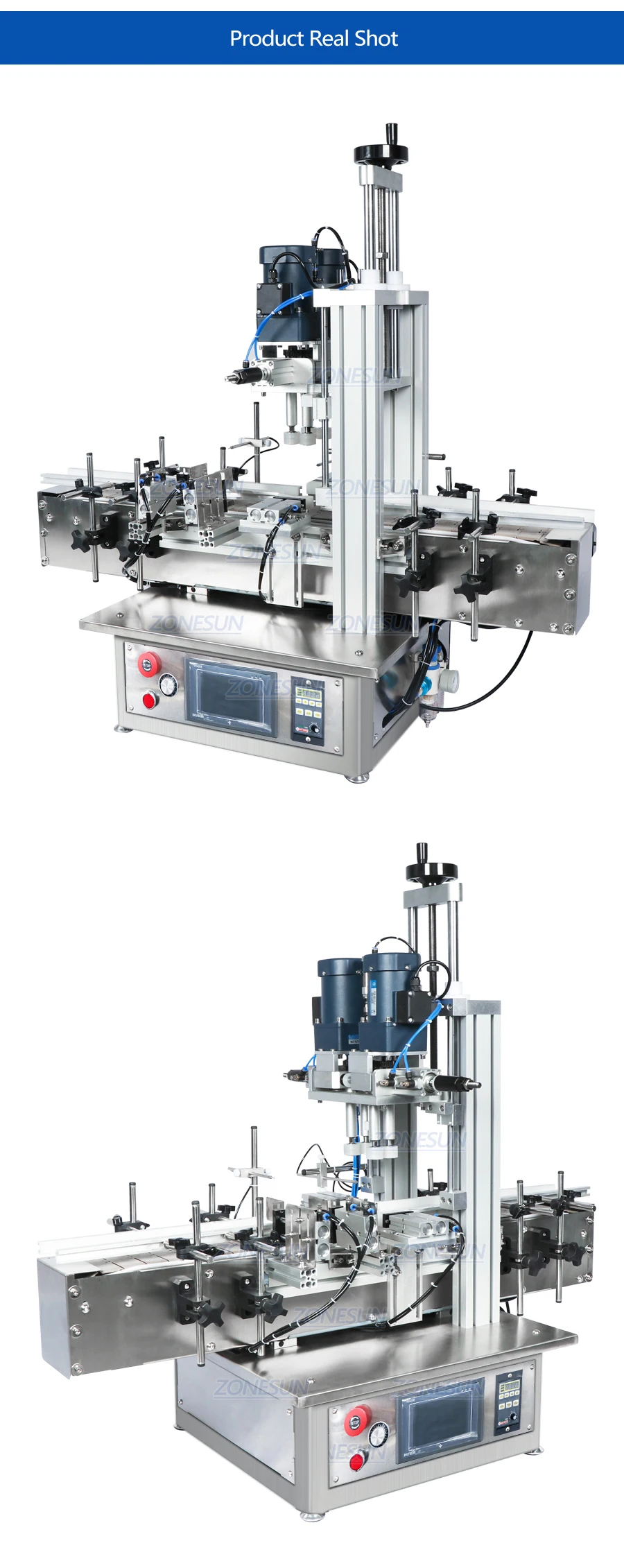 ZONESUN ZS-XG1870 18-70mm Máquina de tampar automática de mesa pneumática