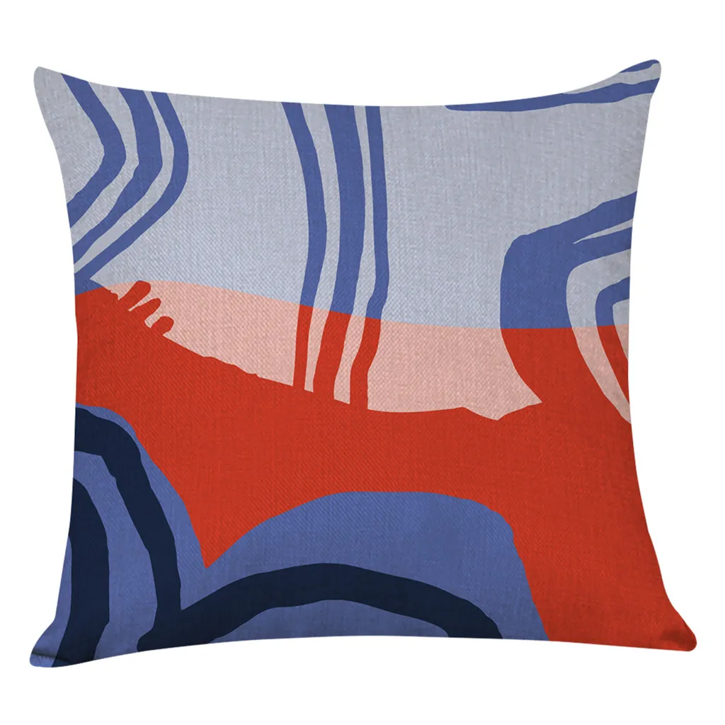 Ouneed Cushion Cover Colored ripple pattern Linen Throw waist Pillow cover 45X45 Office Home Decors animeative cojines drop ship