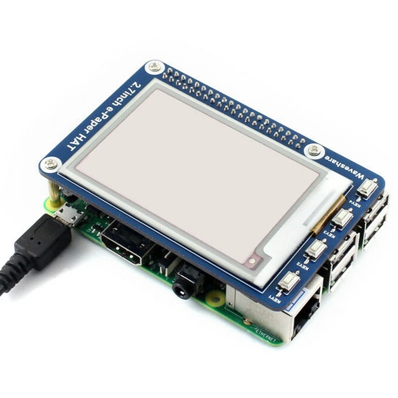 Горячая Waveshare 2,7 Inche-paper E-Ink display HAT 264X176, для Raspberry Pi 2B/3B/Zero W, три цвета: красный, черный, белый, SPI In
