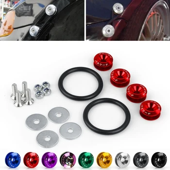 

4Pcs Car Replacement Reinforcement Ring Chrome Quick Release Fasteners Auto Front Bumpers Rear Bumpers Surrounds Ring for JDM