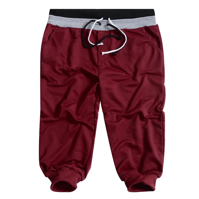 Promotion DIHOPE 2020 Summer Casual Leisure Mens Knee Length Shorts Color Patchwork Joggers Short Sweatpants Trousers Men's Bermuda Shorts