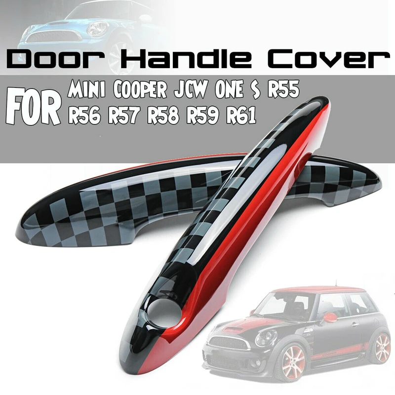 2 х крышки дверных ручек ABS для Mini Cooper JCW ONE S R55 R56 R57 R58 R59 R61