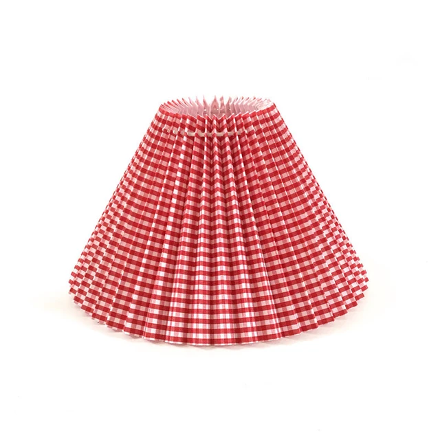 New Pleats Lampshade for Table Lamp Standing Floor Lamps Korean Style Pleated Lampshade Cute Desk Lamp Shade Bedroom Lamps E27 Red stripes