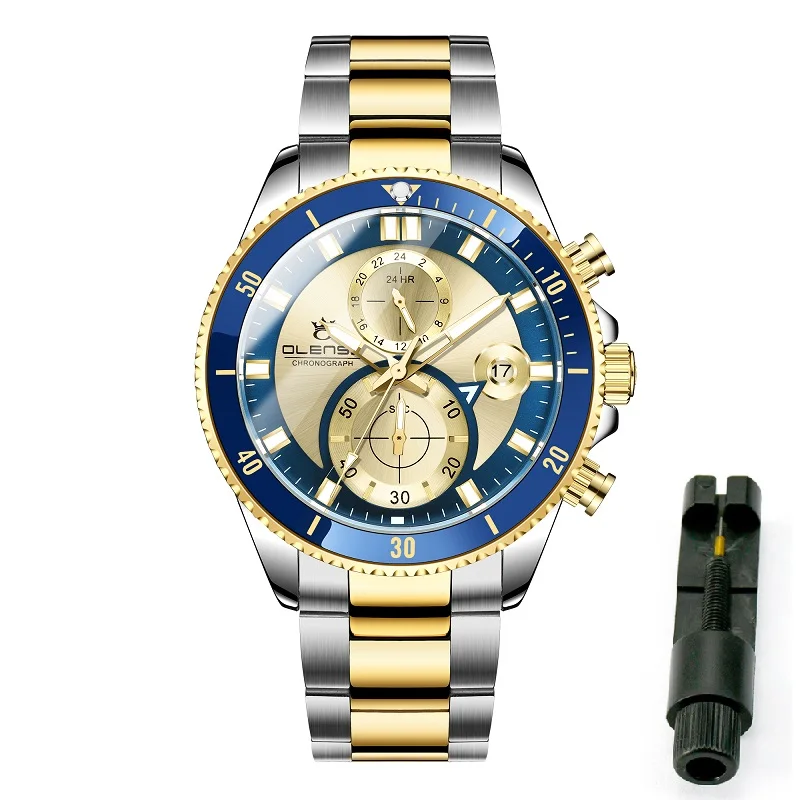 MEGALITH Orologio da Uomo Elegante: Cronografo Analogico - Acciaio e Argento