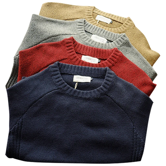 Men Pullover Sweater Autumn New Fashion Casual Loose Thick O-Neck Wool Knitted Oversize Harajuku Streetwear Knitwear 2