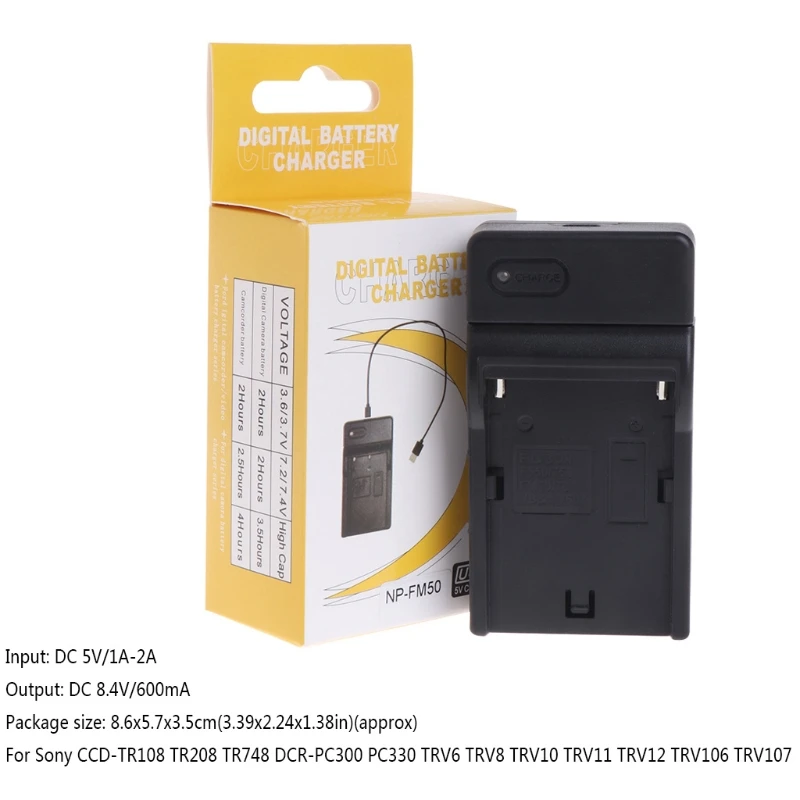 NP-FM50 USB Батарея Зарядное устройство для sony CCD-TR108 TR208 TR408 TR748 TRV106 TRV107