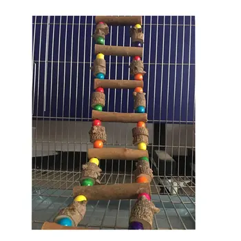 

New Pet Birds Swing Wooden Bridge Ladder Climb Cockatiel Parakeet Budgie Parrot Toy