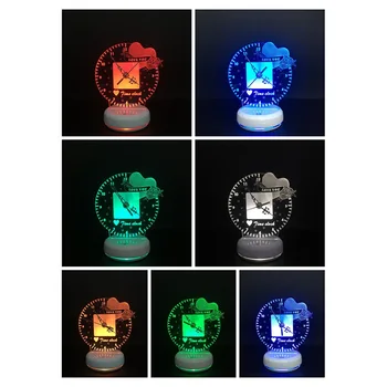 

Novelty Time Clock 3D LED Table Lamp USB Touch Remote Control Night Light With Multicolor I Love You For Kid Bedroom Decor