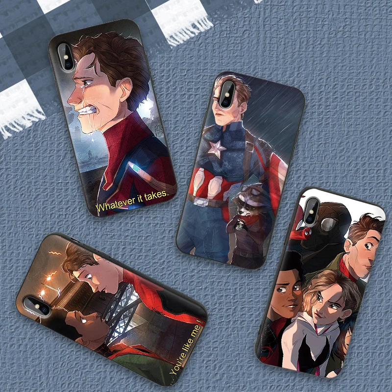 Чехол для IPhone Xr Xs Xsmax X 6 6s 7 8 Plus Marvel Avengers XS Max 9 силиконовая лента Capa | Мобильные