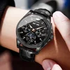 OUPINKE Luxury Watch For Man Top Brand Mechanical Wrist Watches Sapphire Glass Waterproof Leather Strap Automatic Watch Men 3189 5
