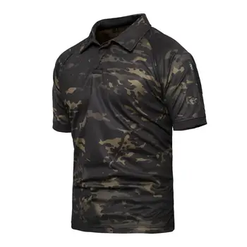 

Men Camouflage Polo Shirts Quick Dry Army Shirts Uniform Tops Hunting Shooting Sport Polos Outdoor Military Tacitcal Polos Shirt