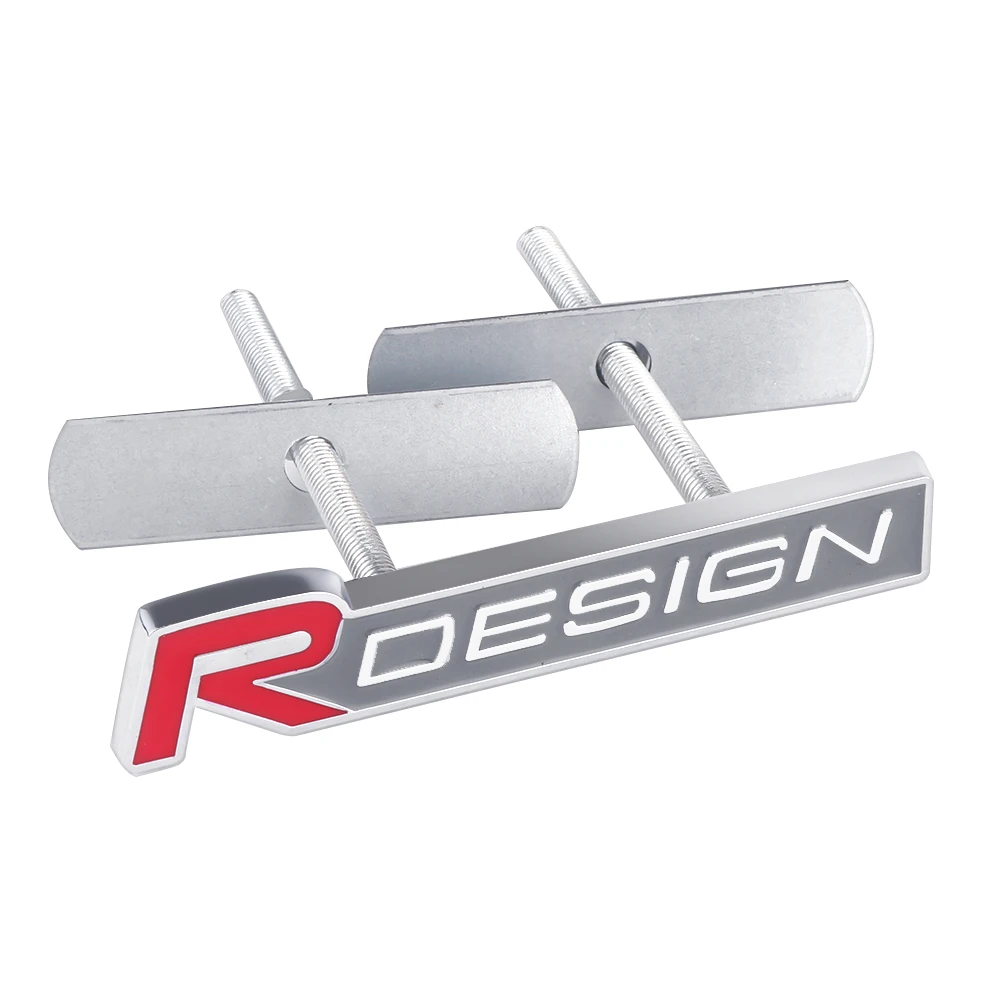 Стайлинга автомобилей R дизайн Стикеры эмблемы для Volvo Rdesign XC90 S60 XC60 V70 S80 S40 V50 V40 V60 C30 S70 S90 V90 аксессуары - Название цвета: Front Grille Red