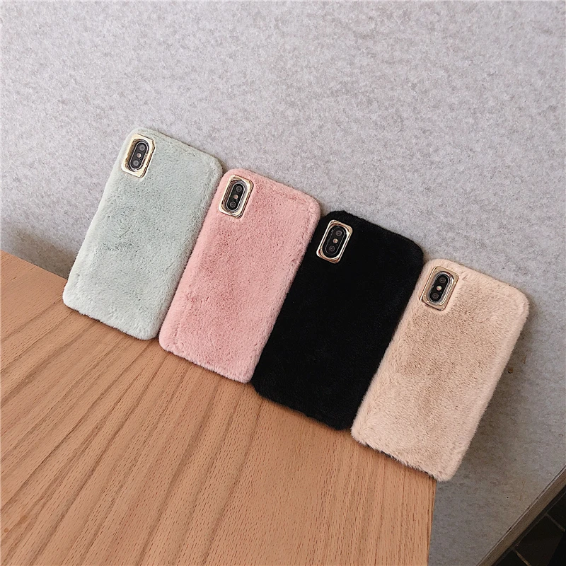 Зимний теплый плюшевый Ретро чехол для телефона для iphone 11promax XS Max чехол для iphone X XR 7 8 Plus задняя крышка модный стиль для девочек чехол s