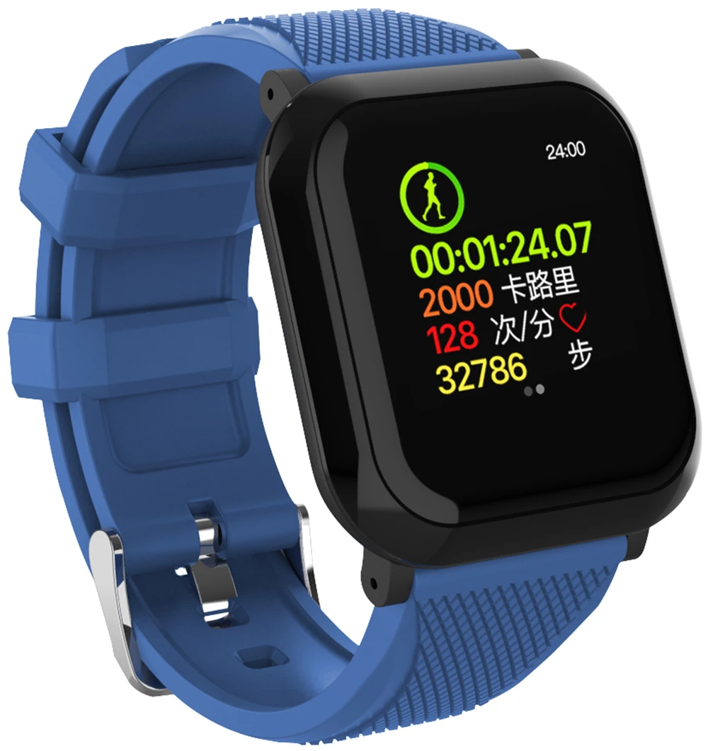 Blue Умные часы SYYTECH DB12, Bluetooth, пульсометр, Мониторинг Артериального Давления, напоминание о звонках, IP68, водонепроницаемый спортивный умный Браслет - Цвет: Blue