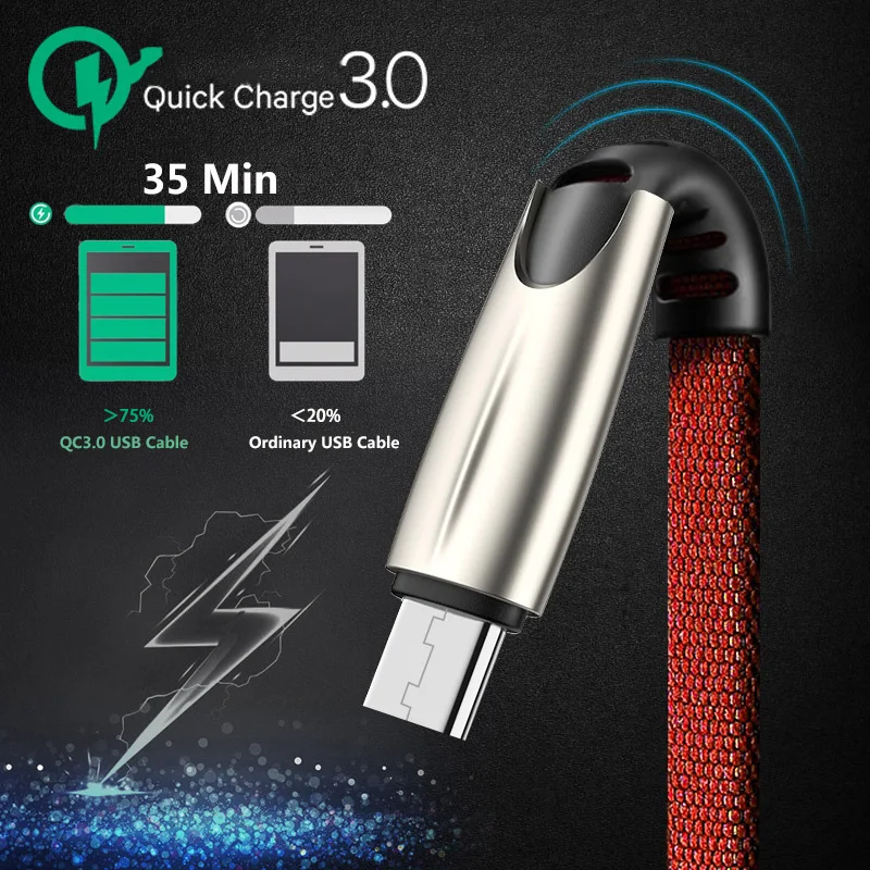 Cafele 2.4A Micro USB кабель для быстрой зарядки QC3.0 для samsung huawei Xiaomi Android зарядное устройство для мобильного телефона синхронизация Microusb кабель для передачи данных