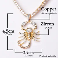 Animal Scorpion Pendant Necklace Men's Women Hip Hop Jewelry 2