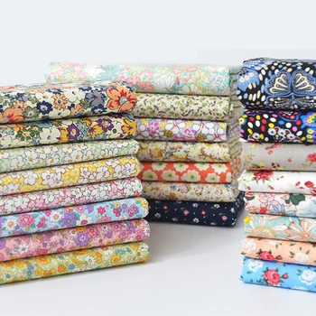 

100cm*147cm Floral Cotton Fabric Natural Cotton Calico DIY Handmade Clothing Textiles
