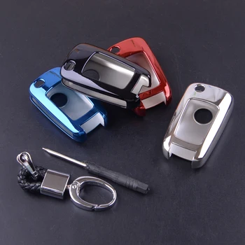 

beler Car TPU Flip Key Fob Chain Keychain Case Cover Ring Accessories Fit For Chevrolet Impala Sonic Buick Cascada Verano 2015