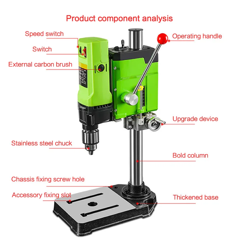 340W 480W 710W 1050W Electric Bench Drill Vise Fixture Drilling Machine Variable Speed Drilling Chuck 1-16mm DIY Wood Metal Tool bench drill