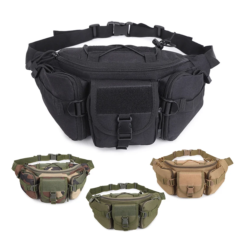 Hiking Climbing Water Resistant Tactical Waist Pack Bag Military Fanny Packs Hip Belt Bag Pouch for Daily Life Outdoor Fishing