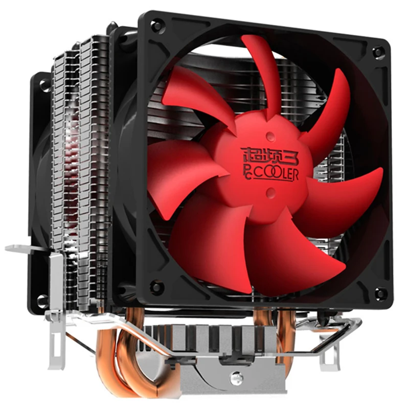 Pccooler 2 Heatpipe Процессор Cooler двойной 80 мм тихий охлаждающий вентилятор для intel LGA 775 1150 1151 1155 1556 AMD AM4 AM3