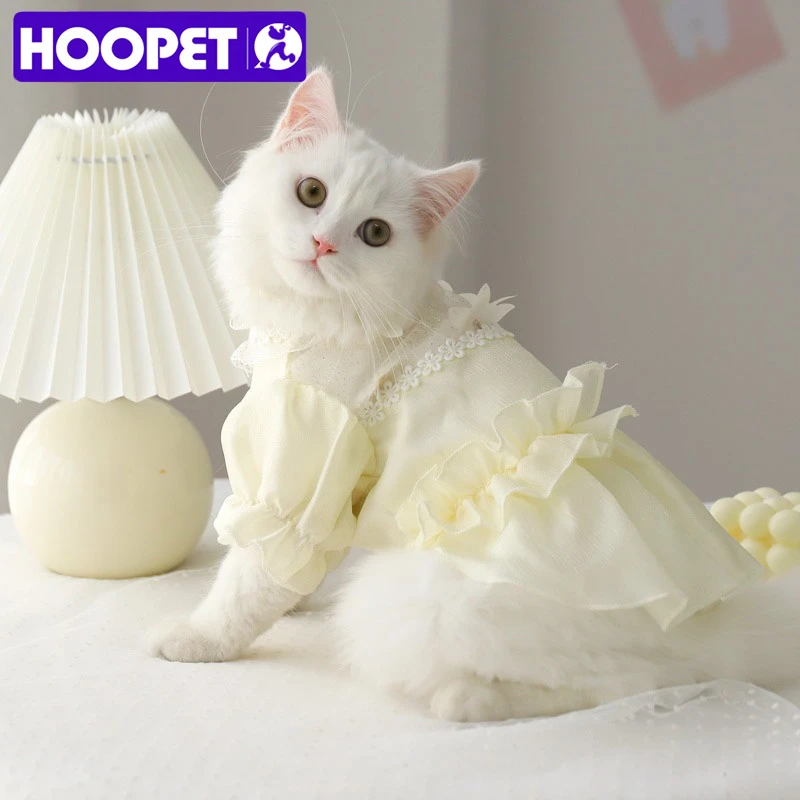 Masticar pequeña flor de falda mascotas gato vestido de princesa de verano lindo ropa para gatos fresco transpirable gasa ropa de gato|Ropa para gatos| -