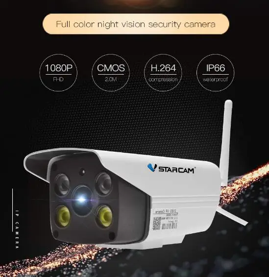 Vstarcam C18S 2MP 1080P полноцветная IP-камера ночного видения водонепроницаемая AI-камера с