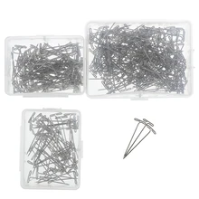 50/100/200 шт. 38 мм* 11 мм парик T булавки для проведения парики серебро, маленького размера, круглой формы с диаметром 32 мм, футболка с длинным рукавом и надписью шпильки Инструменты для укладки волос для парика Дисплей