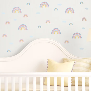 

DIY Colorful Rainbow Cloud Wall Sticker Raindrop Baby Kids Room Art Decals Adhesive Home Nursery Decorative Wallpaper