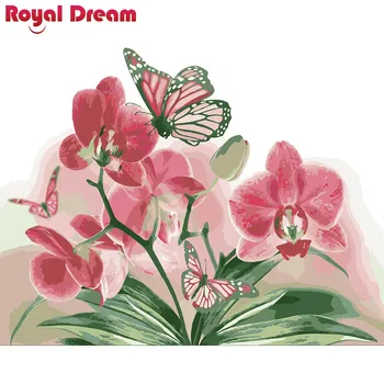 

Butterflies and orchids DIY Painting By Numbers Canvas Painitng Home Wall Art Picture Coloring By Numbers For Home Decor