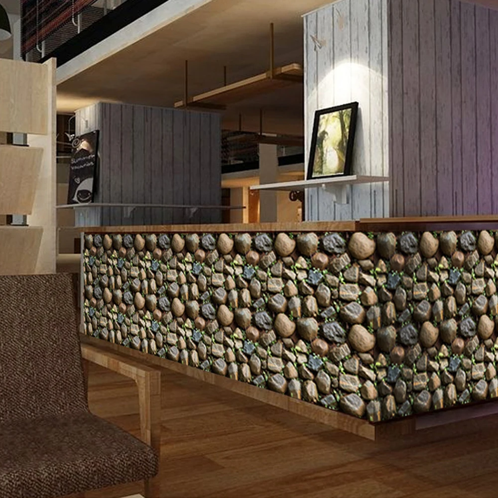 TV Backdrop Self adhesive Rustic Brick Wallpaper Vinyl Waterproof Wall Covering Stickers Bedroom Living Room