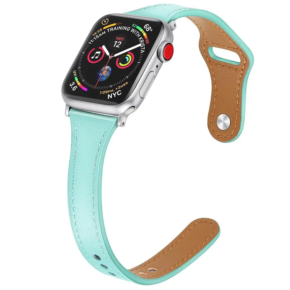 Кожаный ремешок для apple watch 5 iWatch 44 мм 40 мм 38 мм 42 мм apple watch 3 2 1 разные цвета и различные материалы - Цвет ремешка: M5