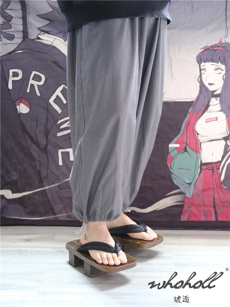 Sommer Mann Slipper Japanische Geta Holz Clogs Sandalen Samurai Cosplay Schuhe Frauen Mann Flip-Flops Dicken Boden Plattform Schuh – Detail 12